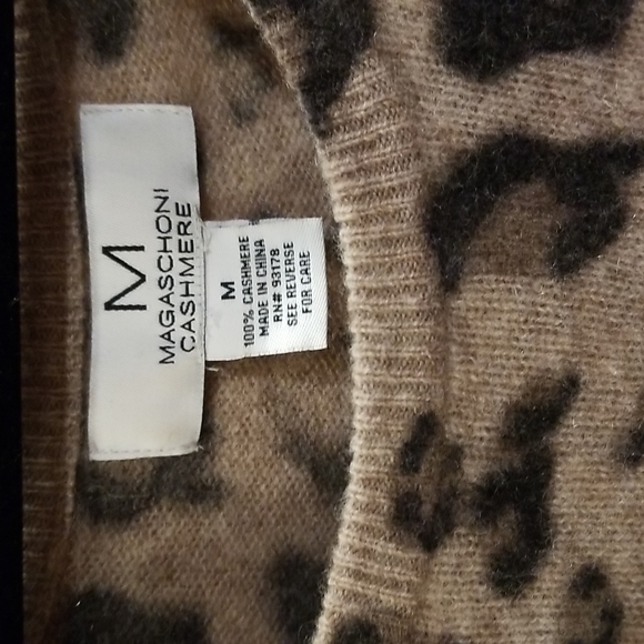 Magaschoni Cashmere Animal Print Sweater - Picture 2 of 5